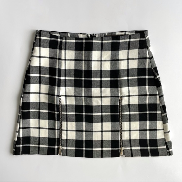 Zara Black & White Plaid Skirt - Picture 1 of 5
